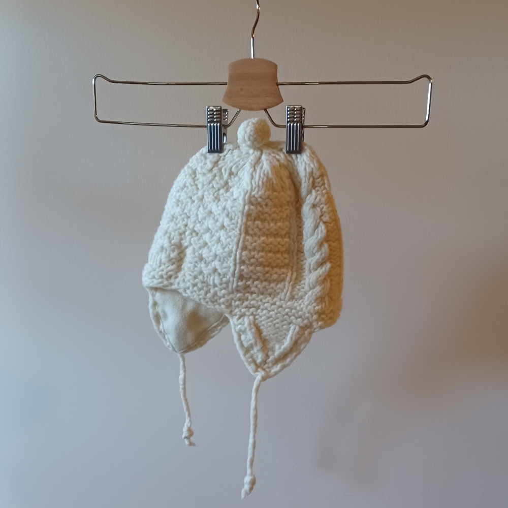 Wool Knit Hat Fleece Lined